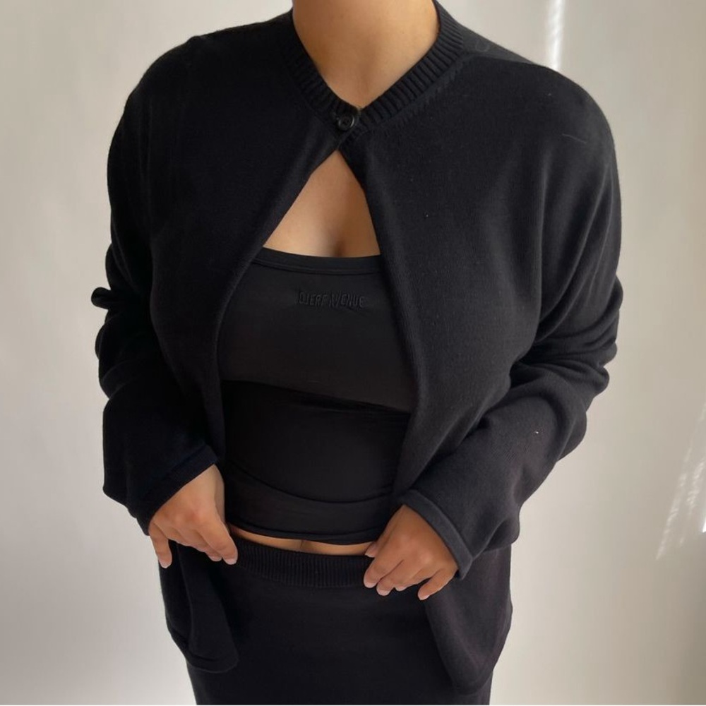 Djerf Avenue Button Up Cardigan Black